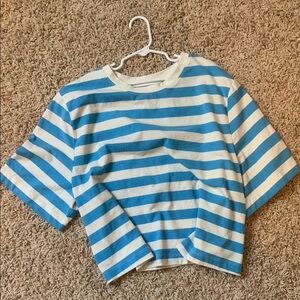 Blue and White Striped women’s Shirt